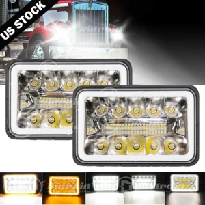 FOR CHEVY S10 1995 1996 1997 4"x6" LED HEADLIGHT HALO BULB SEALED BEAM HEADLAMP - Picture 1 of 12