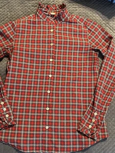 J Crew Shirt Womens sz 4 Red Plaid Blouse Long Sleeve Button Up Top - Picture 1 of 5