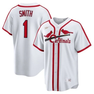 Футболка St Louis Cardinals Ozzie Smith No1 Nike белая коллекция MLB Cooperstown - Изображение 1 из 4