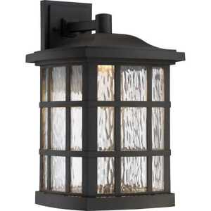 Quoizel SNNL8411K Stonington LED 12"W Tall Outdoor Lantern Sconce with Water Cle