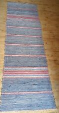 Antique Imported Swedish Hand Made Rag Rug Runner (30 x 97" ) Very Pretty