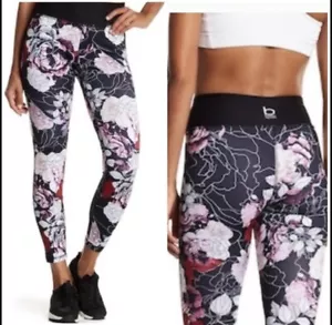 100% AUTHENTIC NWT BEBE SPORT FLORAL LEGGINGS SIZE S - Picture 1 of 8