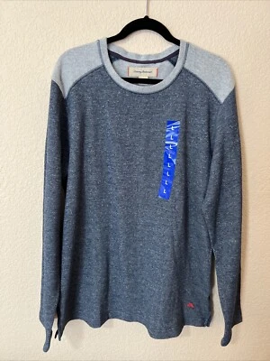 NUEVO SIN ETIQUETAS Tommy Bahama Island Ropa de Dormir Sudadera Larga Slv Camisa Para Hombres Talla L Azul Marino Foto 1 de 4
