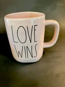 Rae Dunn pink coffee mug new “Love Wins” - Picture 1 of 6