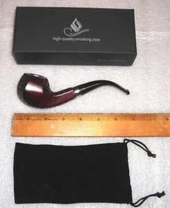 New Brown Hexagon shape bakelite tobacco pipe with gift Box , Functional pipe. - Picture 1 of 8