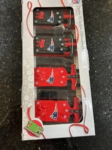 New England Patriots 4er Pack Schlitten (Schlitten) NFL Team Logo Xmas Ornament - Bild 1 von 3