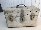 Vintage Hand Made  Wooden Fishing Tackle Box Lure Holder Carrier Locking Latch