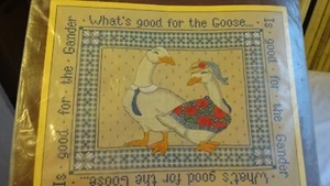 Vintage 1984 Stitchery Kit "What's Good For the Goose..." Sunset #2724 14" X 18" - Picture 1 of 10