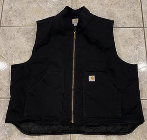 Chaleco de lona de pato forrado con edredón ártico negro 3XL Carhartt V01 negro para hombre de colección - Imagen 1 de 7