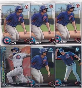 LOT (8) 2016 2017 BOWMAN CHROME RC BOWMAN IAN HAPP CHICAGO CUBS ROOKIE #3349 - Picture 1 of 2