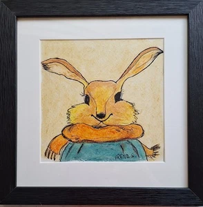original pen and ink drawing,cute bunny, gift,Easter, - Picture 1 of 3