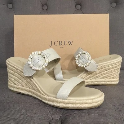 Alpargata para mujer J.Crew Factory nueva con caja adornada cuñas talla: 9 Foto 1 de 4