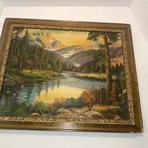 Parte posterior de cartón follaje paisaje arte original enmarcado de colección - Imagen 1 de 15