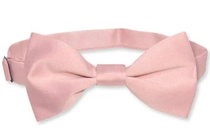 Vesuvio Napoli Boys BOWTIE Solid DUSTY PINK Color Youth Bow Tie - Picture 1 of 1