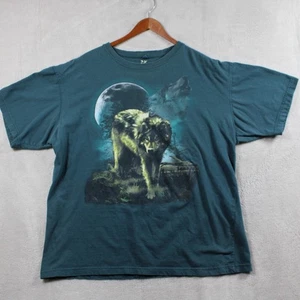 Outdoor Life Wolf Moon Shirt Mens Green Extra Large Retro Nature Y2k Streetwear - Picture 1 of 10