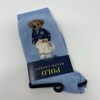 Polo Ralph Lauren Women's Mediterranean Polo Bear Trouser Socks Blue - Image 1 of 4
