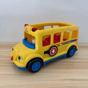Fisher Price Little People 2002 School Bus Toy With Drive Lights Sounds Works - Foto 1 di 10