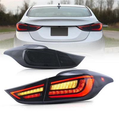 VLAND Smoked LED Tail Lights Sequential Turn Signals For 2011-16 Hyundai Elantra - Image 1 of 4