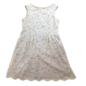 Vince Camuto 16W elfenbein Blumen Spitze Fit & Flare Kleid neu mit Etikett ärmellos knielang - Bild 1 von 8