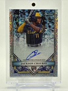 2024 Bowman Sterling Jackson Chourio Rookie Auto Speckle Refractor #/99 - Picture 1 of 2