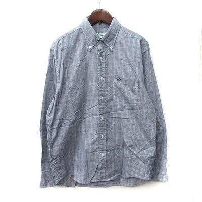 Camisa de hombre Crocodile Glen Check abotonada manga larga M negra bordada Foto 1 de 4