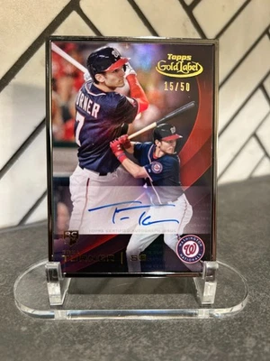 2016 Topps Gold Label Black Trea Turner Rookie RC Framed Auto /50 SP (GLFA-TT) - Image 1 of 2