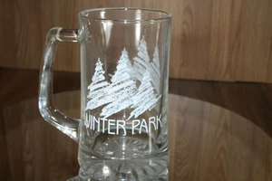 Winter Park 24oz etched glass mug 1970's vintage EUC - Picture 1 of 4