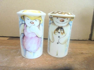 Rare Royal Doulton Snowman and lady snowman Salt & Pepper Cruet Set - Picture 1 of 4