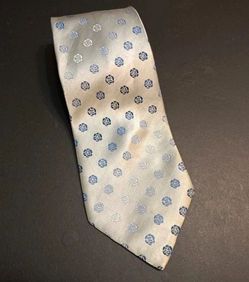 Corbata tejida vintage para hombre Chanel ancho 3,4" X 60" patrón rosa hecha en Italia  Foto 1 de 4