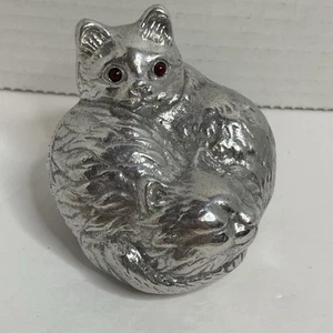 1992 Arthur Court Cast Aluminum Ying Yang Sleeping Cats Figurine Paperweight - Picture 1 of 5