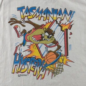 Vintage Tasmanian Devil Tank Top Mens Large Looney Tunes Graphic Made USA 90s - Bild 1 von 11