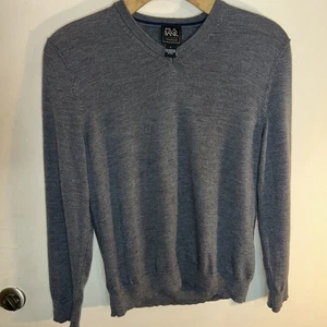 Jos. A. Maglione maglia girocollo uomo Bank misto lana merino grigio LG LS - Foto 1 di 15