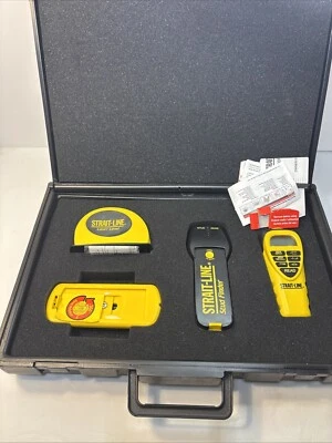 4pc Strait-Line Set Stud Finder, Sonic Laser Tape, Laser Level 120 + Swivel Base - Image 1 of 4