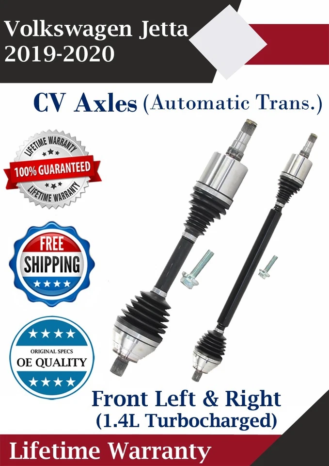 New OE Front CV Axles For 2019-2020 Volkswagen Jetta 1.4L Automatic Lifetime W. - Image 1 of 4