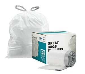 Plasticplace Custom Fit Trash Bags Compatible with simplehuman Code A, 200 Count - Picture 1 of 7