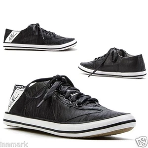 DESIGN ITALY WALK SHOES LACE UP FAUX LEATHER BLACK TRAINERS SIZE UK 4 - 5  (957) - Picture 1 of 4