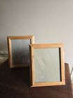 Set Of 2 Carved Wide Wood Brown Picture Frames Art Gallery Shabby Chic