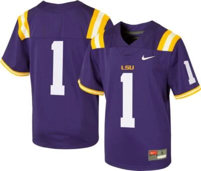 Nike Youth LSU Tigers #1 Purple Game Football Jersey NWT - Image 1 of 3