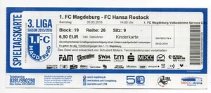 Eintrittskarte 1.FC Magdeburg - FC Hansa Rostock 2015/16 - Bild 1 von 1