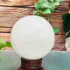 979G Natural Clear Iceland Spar White Quartz Sphere Crystal Ball Energy Healing