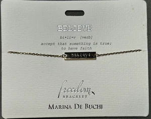 MARINA DE BUCHI Freedom Armband "Believe" goldfarben Edelstahl Neu mit Etikett - Bild 1 von 3