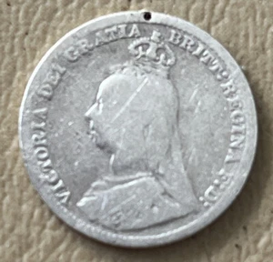 GREAT BRITAIN 1892 3 PENCE SILVER VERY NICE CONDITION LG - Picture 1 of 5
