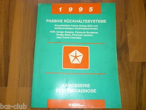 #J099 CHRYSLER JEEP 1994 1995 AIRBAG Rückhaltesystem Diagnose WERKSTATT HANDBUCH - Bild 1 von 1