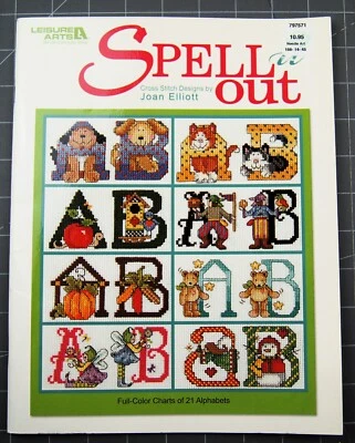 Spell Out Counted Cross Stitch Book by Leisure Arts #51095 - Image 1 of 2