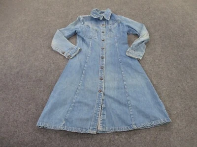 Vintage Landlubber Dress Womens 6 Denim Jean 70s Prairie Faded Country Western - Image 1 of 4