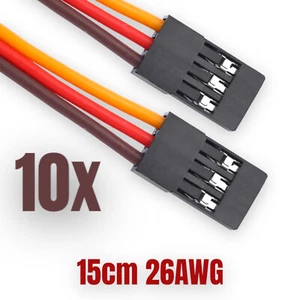 ✅ 10 Servo Patch Kabel 15cm Patchkabel Servokabel JR Stecker zu Stecker 26AWG ✅ - Bild 1 von 13