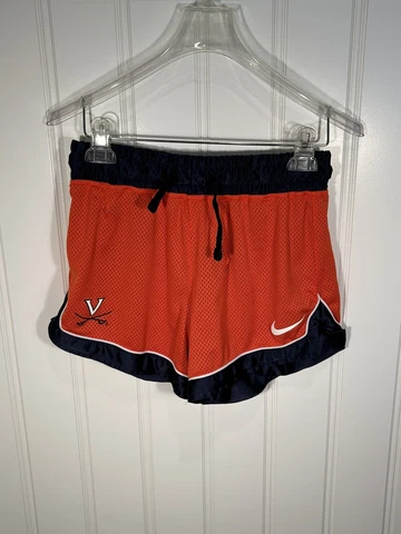 Nike UVA Virginia Cavaliers Women's Size Small Team Orange Mesh Shorts Cover