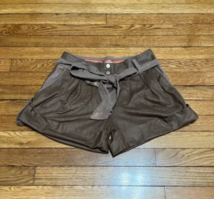 Societa' Italia Womens Brown Italian Tie Waist Shorts Size 40 - Picture 1 of 6