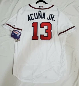 Authentic Majestic 40 MEDIUM ATLANTA BRAVES RONALD ACUNA FLEX BASE Jersey NICE! - Picture 1 of 4