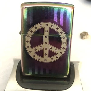 ZIPPO LIGHTER “PEACE SIGN” MADE IN USA 2017 NICE! Spectrum Color - Picture 1 of 11
